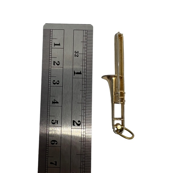 Vintage trombone necklace pendant FP - Picture 4 of 4